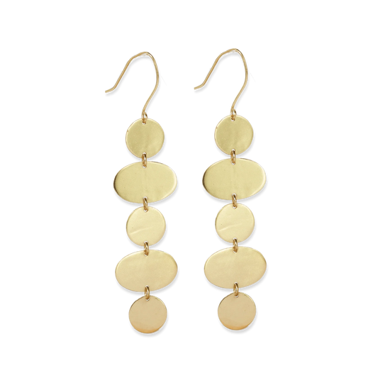 Gretchen Oval Circle Brass Earrings