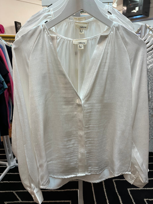 White V Neck Blouse