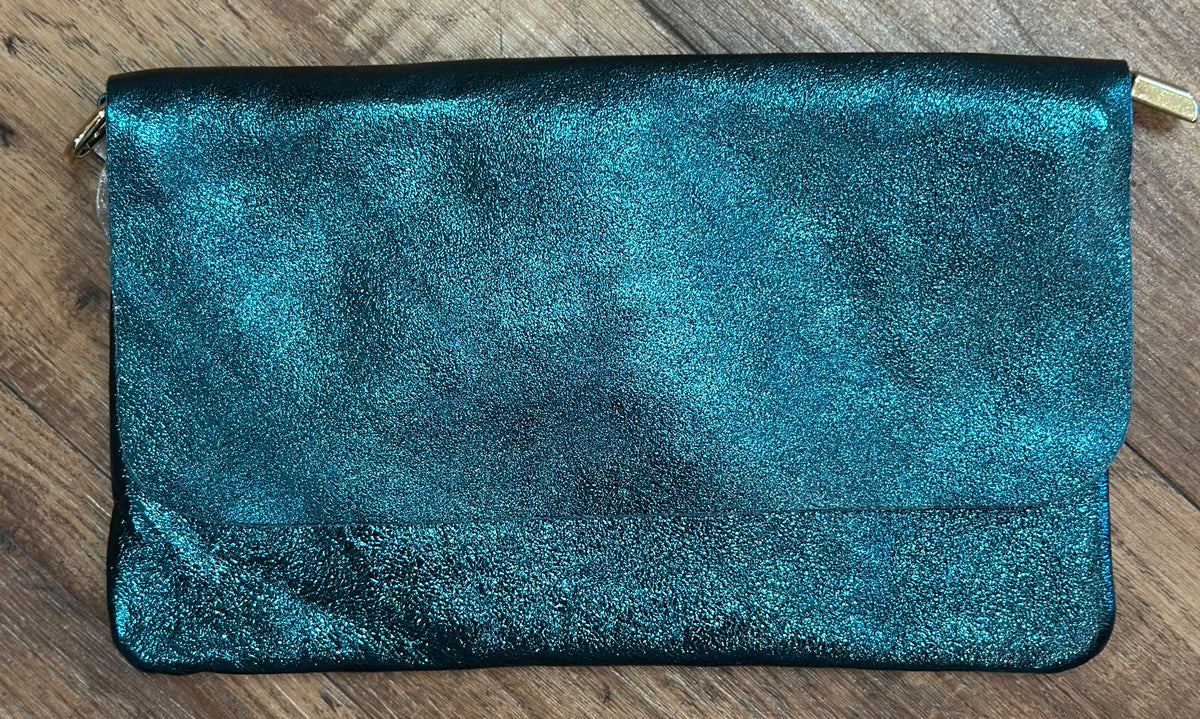 Leather Metallic Handbag