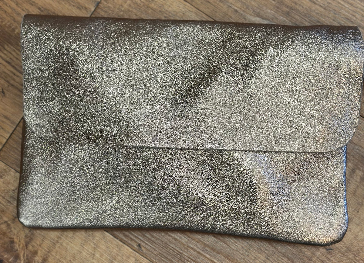 Leather Metallic Handbag