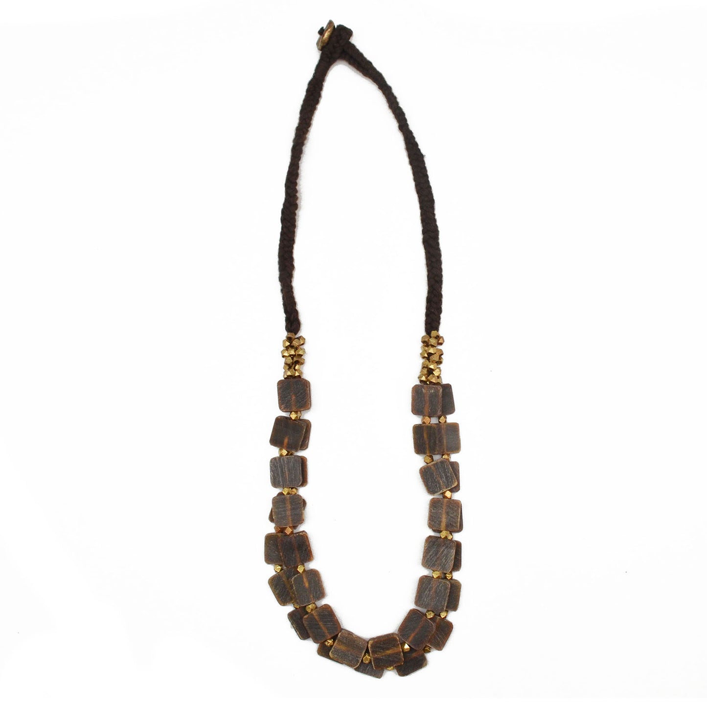 Omala Collection Necklace – Square beads on a braided cotton cord