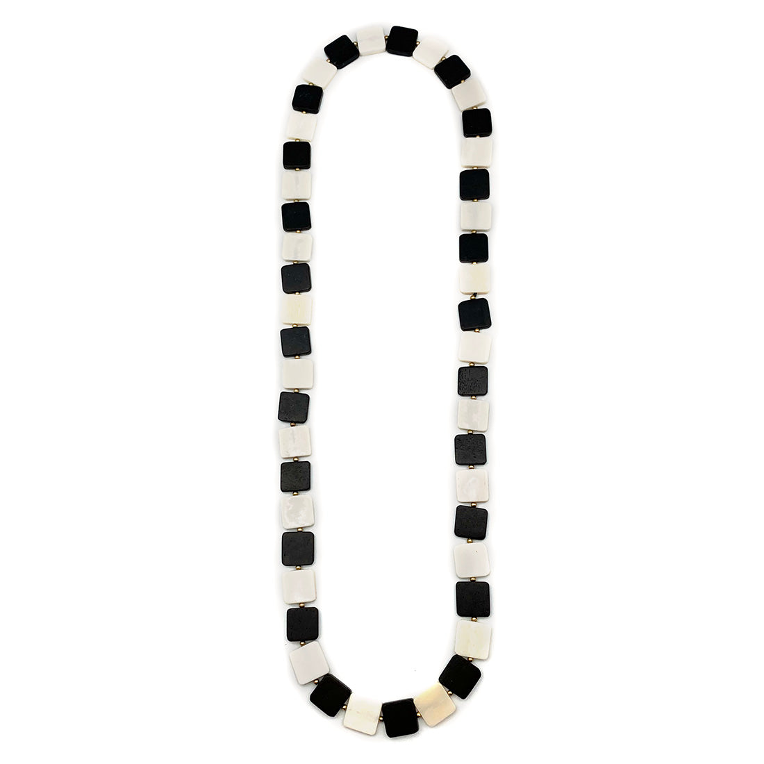 Omala Collection Necklace - Black and white squares