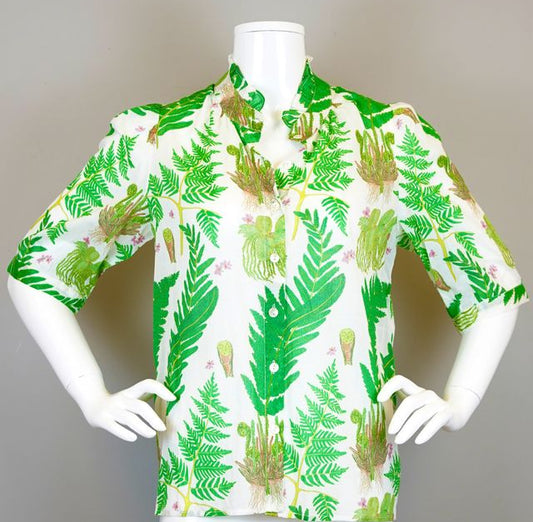 White Fern Short Sleeve Blouse