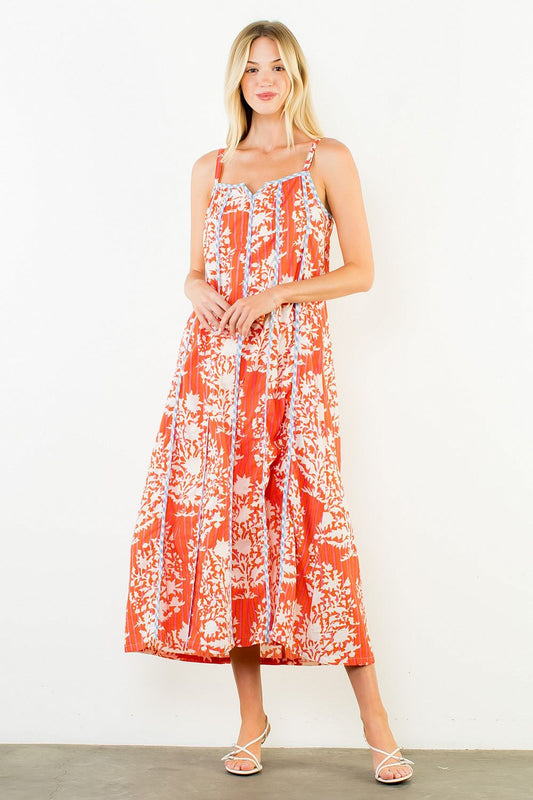 Leaf print dress
