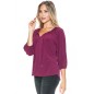 Berry 3/4 Sleeve Shirt