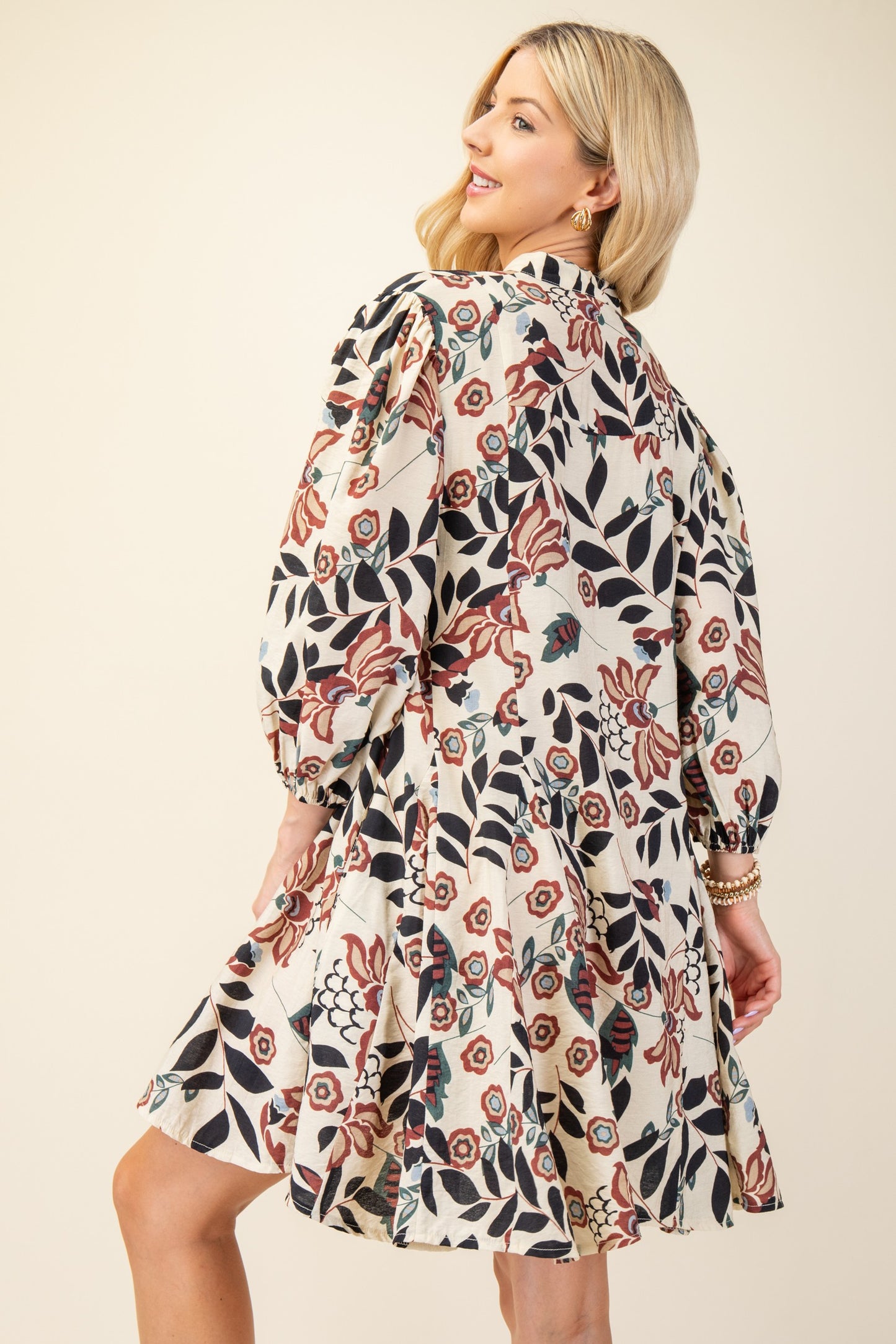 Kisa Floral 3/4 Sleeve Dress