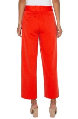 Belted straight trouser