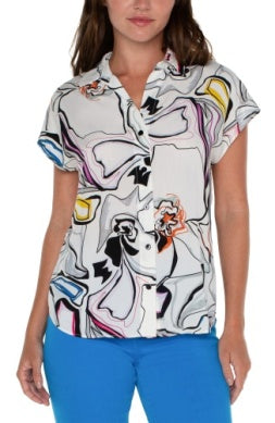 Swirl dolman sleeve blouse