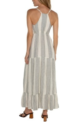 Tia racer back tiered maxi dress with smocking