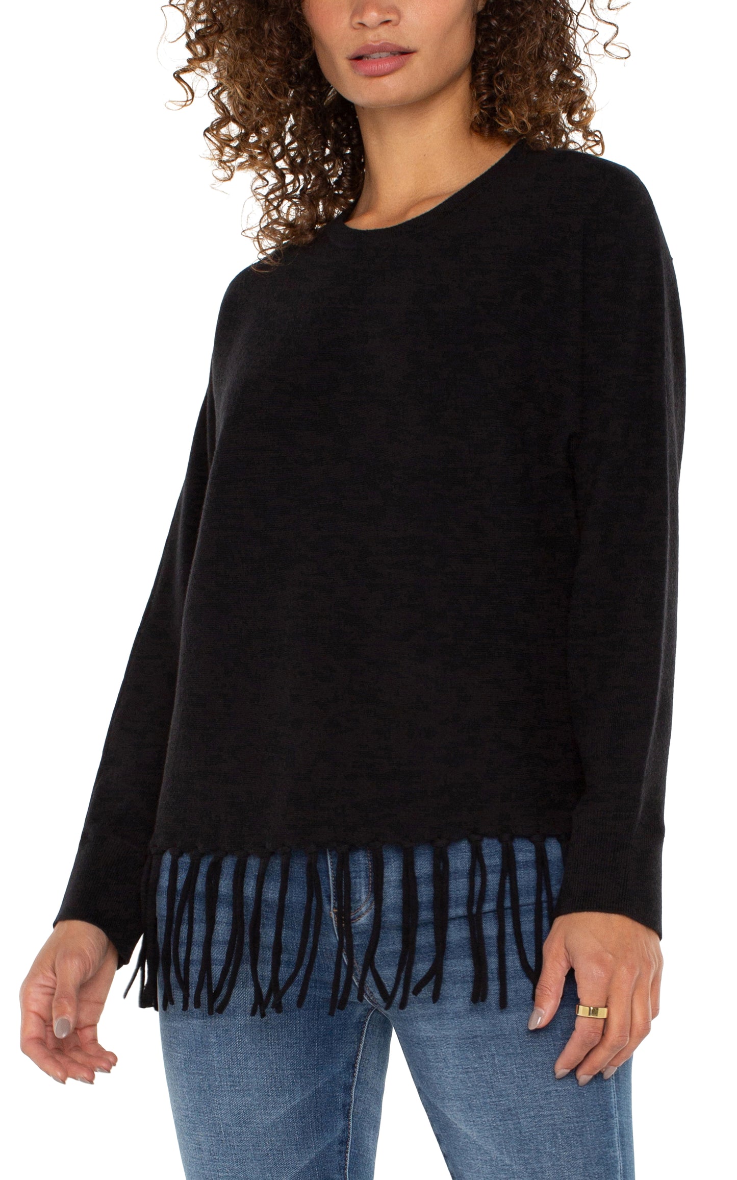 Dolman sweater with fringe