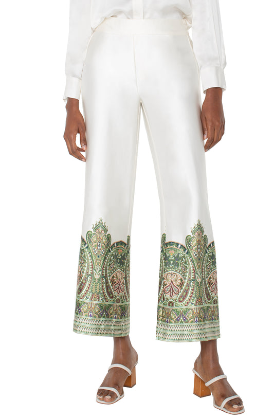 Cream Pull on Wide Leg Pants