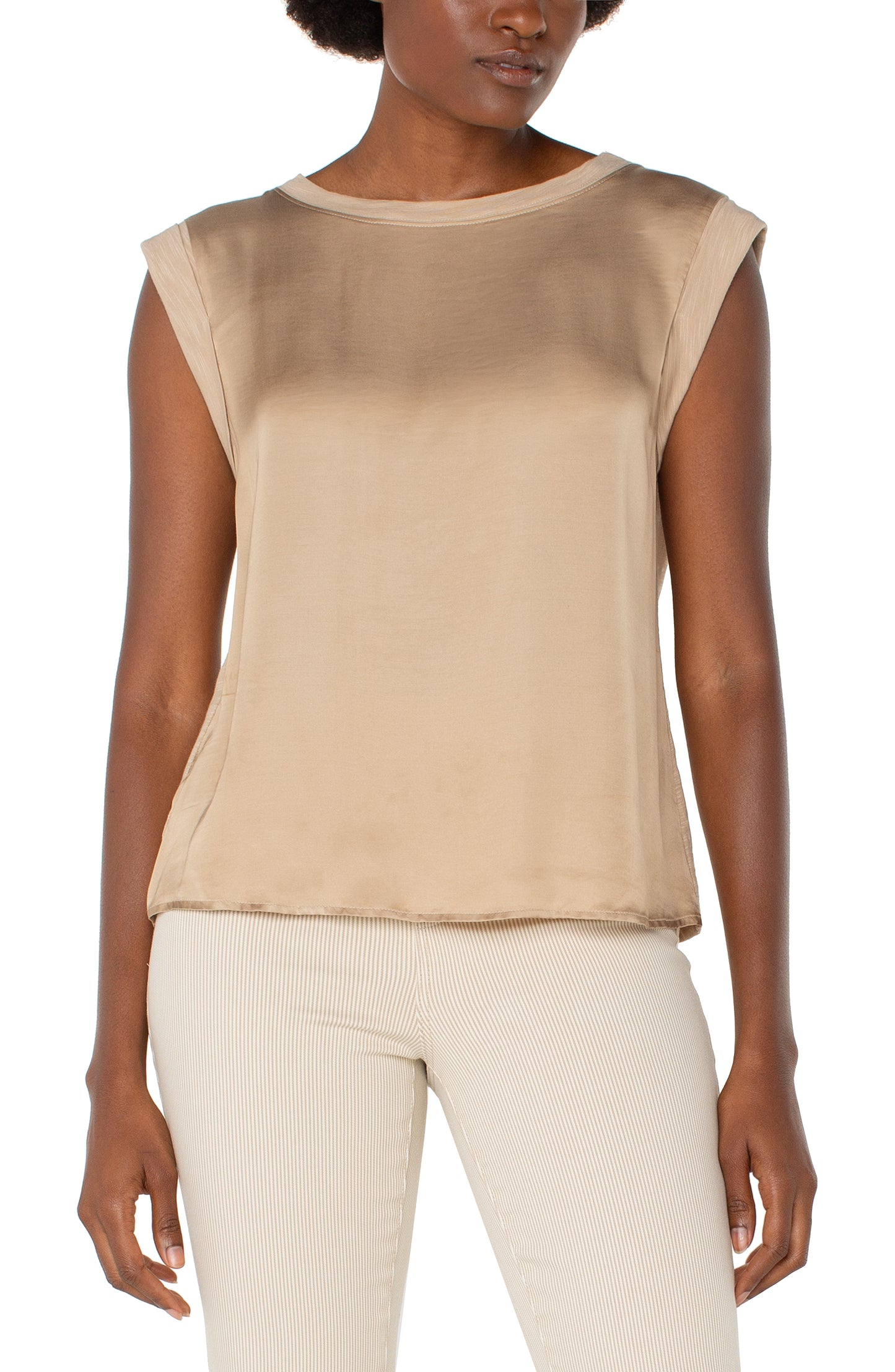 Champagne Sleeveless Knit Top