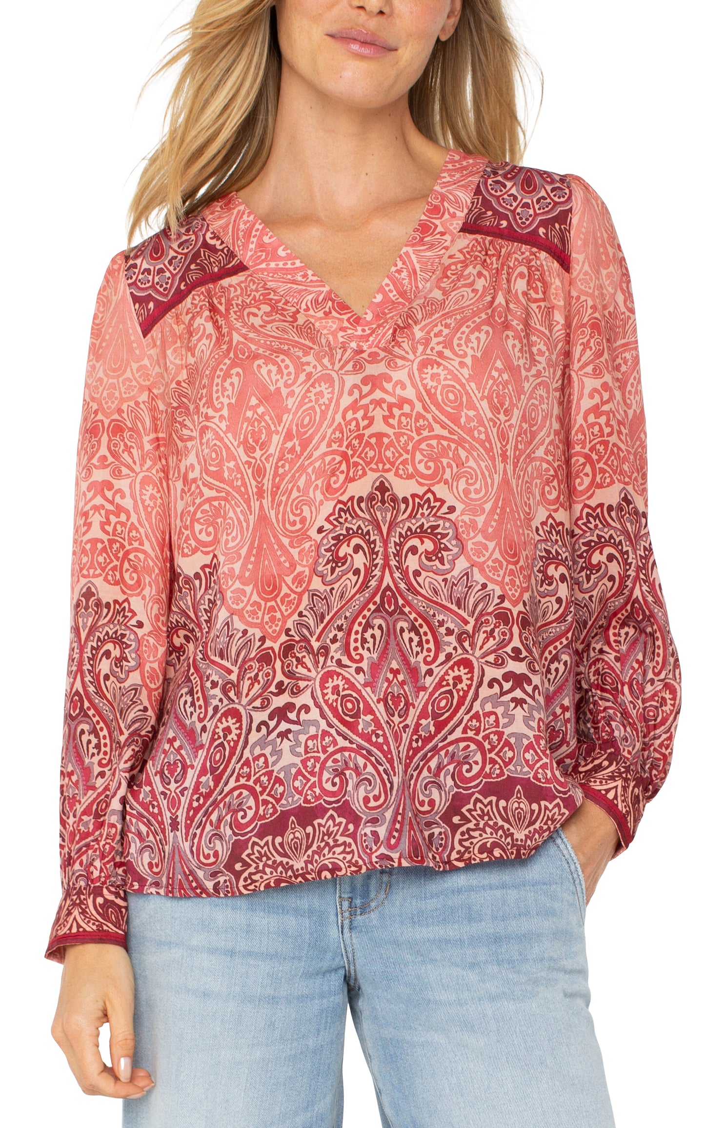 Ombre Popover Blouse