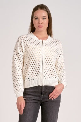 White Zip up Cardigan
