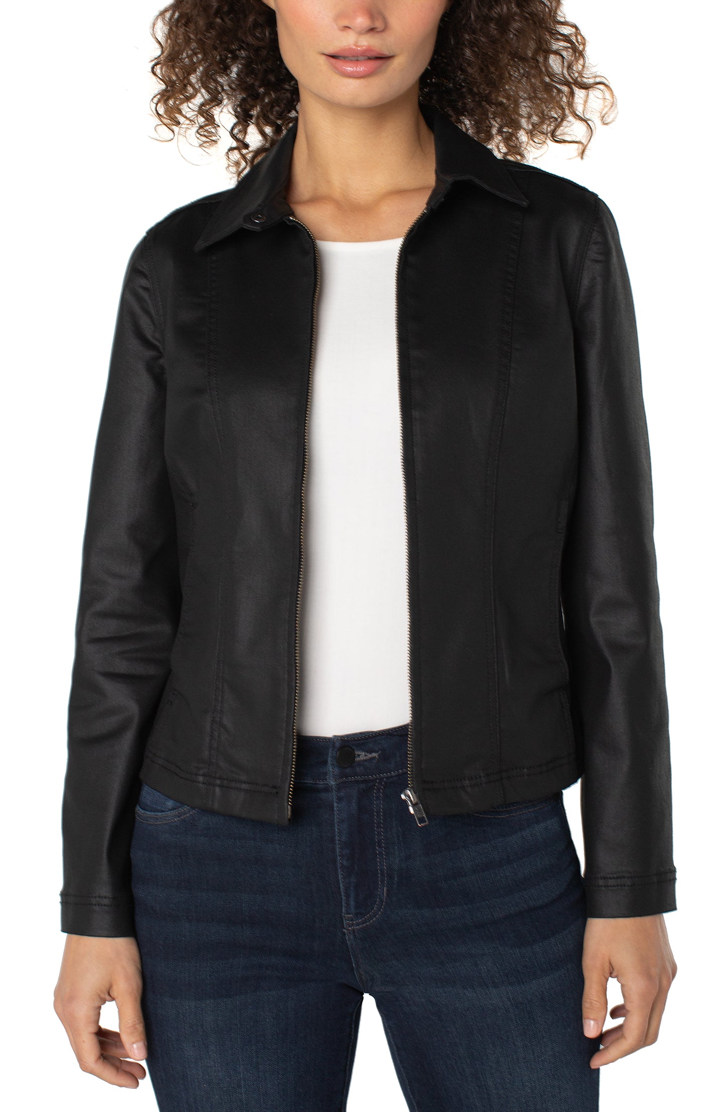 Coated Zip Up Jacket