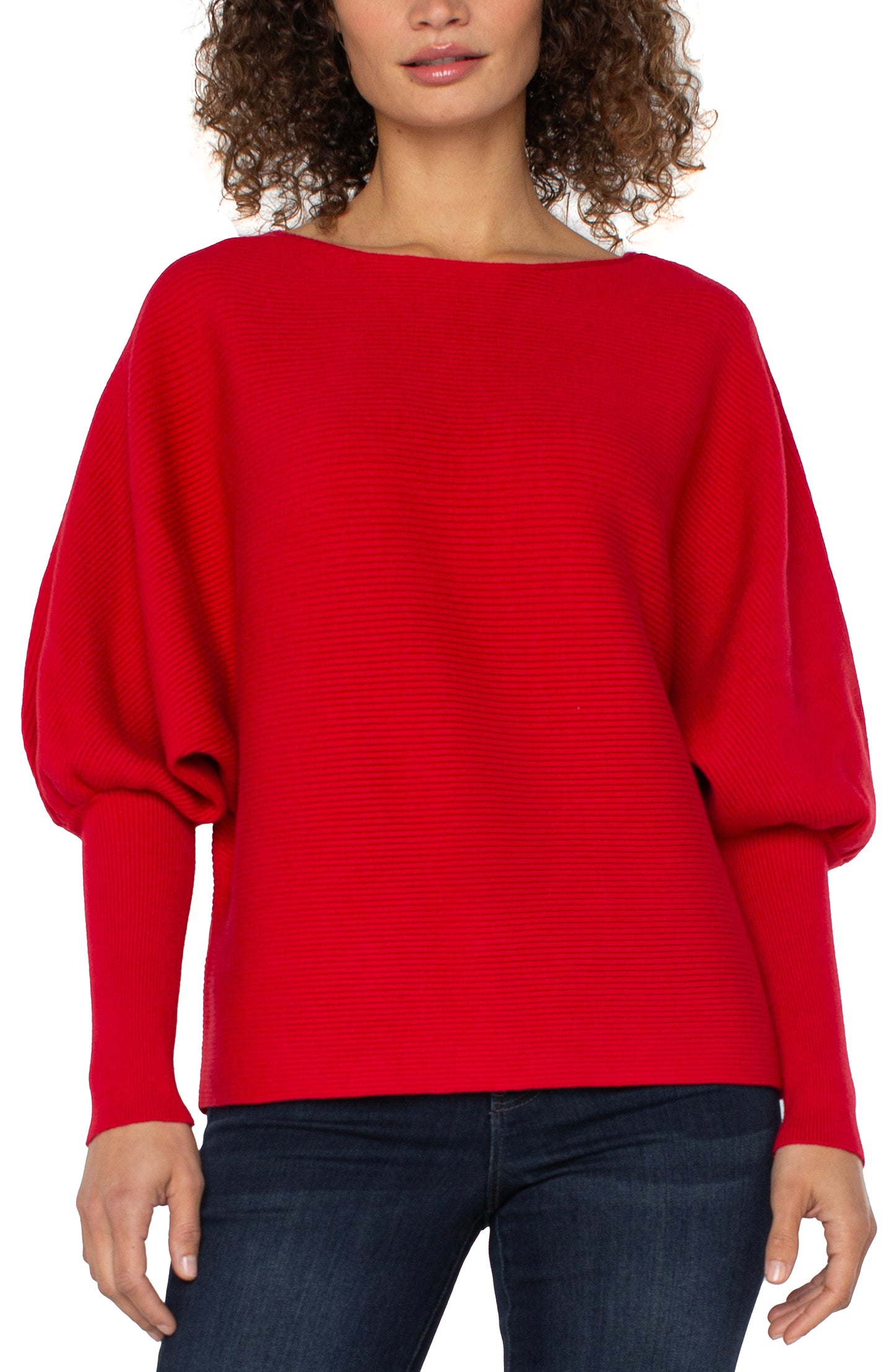 Boat Neck Dolman Sleeve Sweater