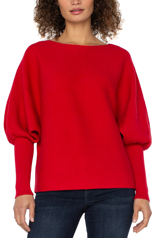 Boat Neck Dolman Sleeve Sweater