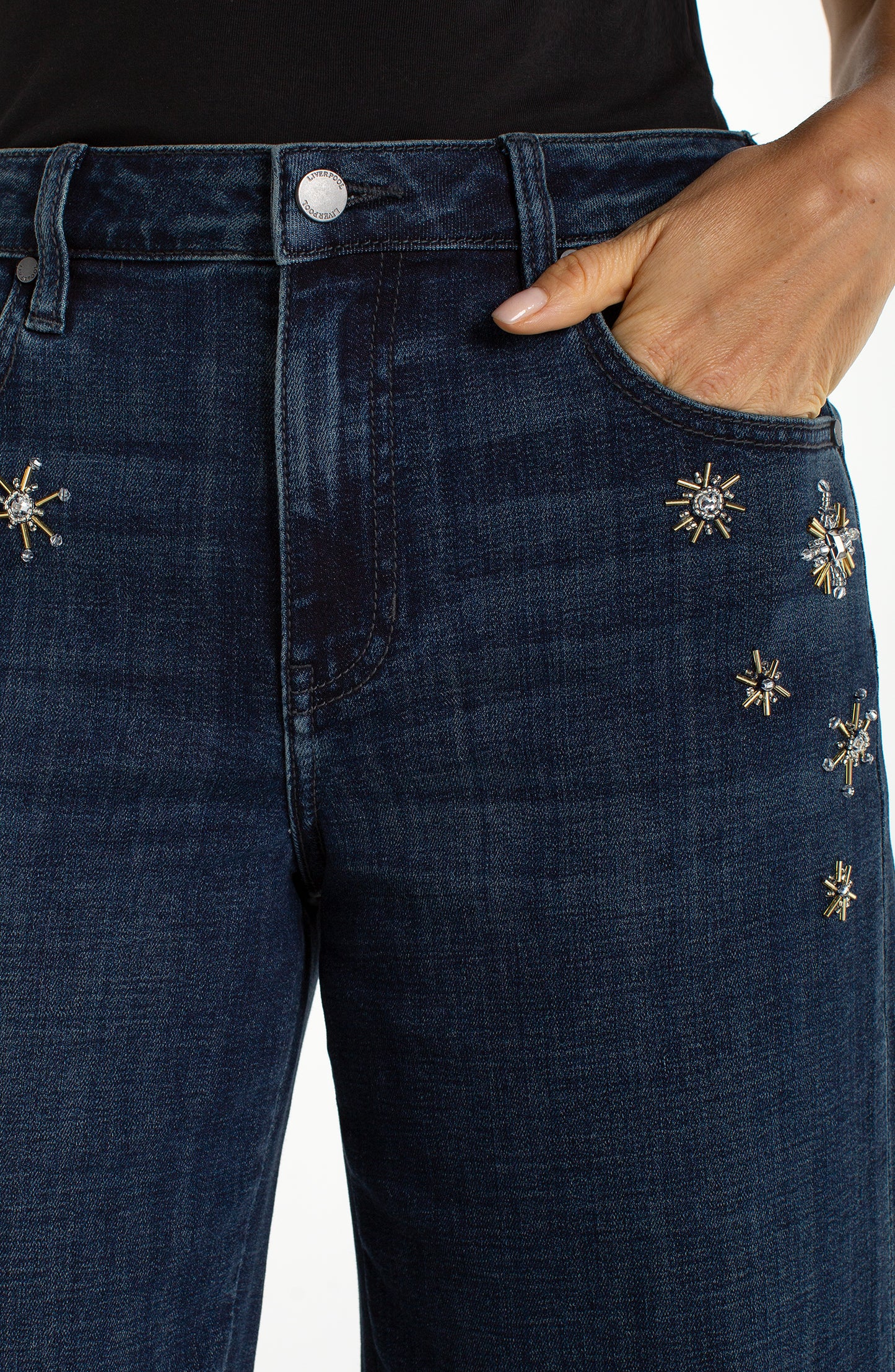 Crystal Snowflake Stride Jeans