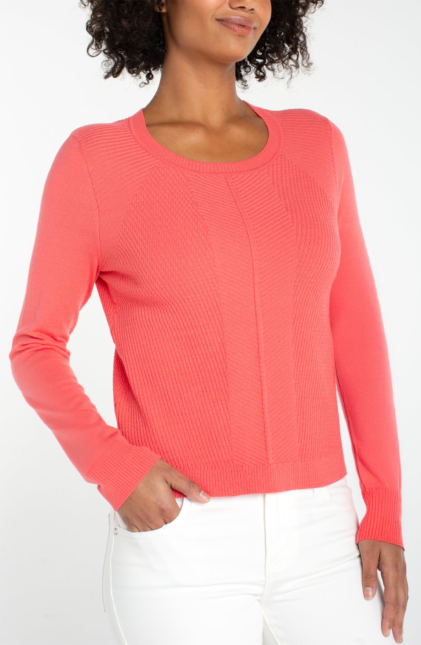 Sunset Coral Crew Sweater