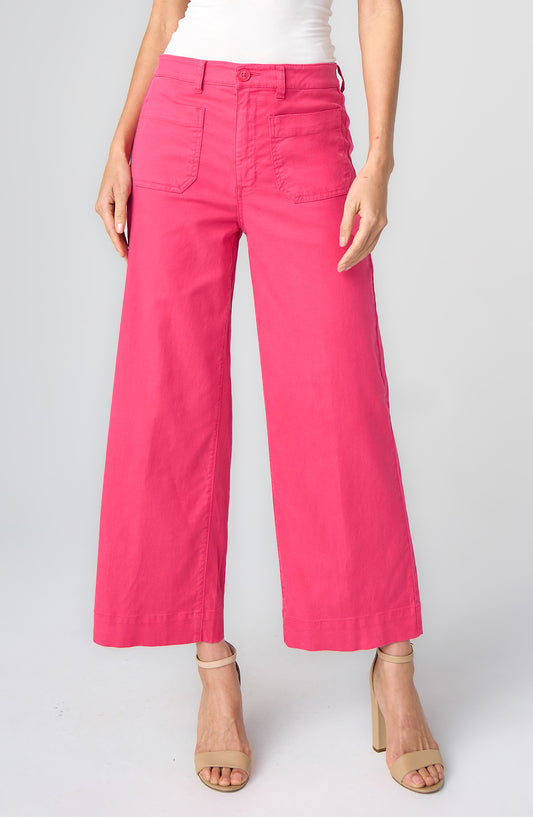 Pink Crop Wide Leg Pants