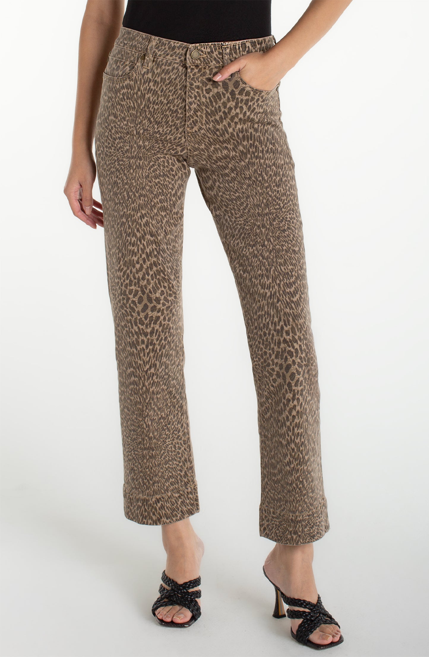 Leopard Kennedy Wide Hem Jean