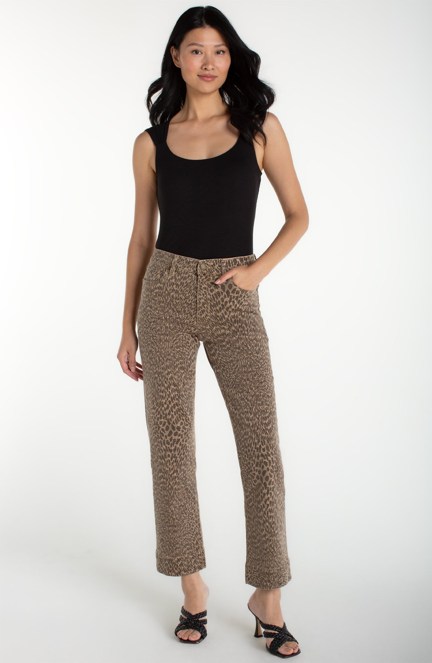Leopard Kennedy Wide Hem Jean