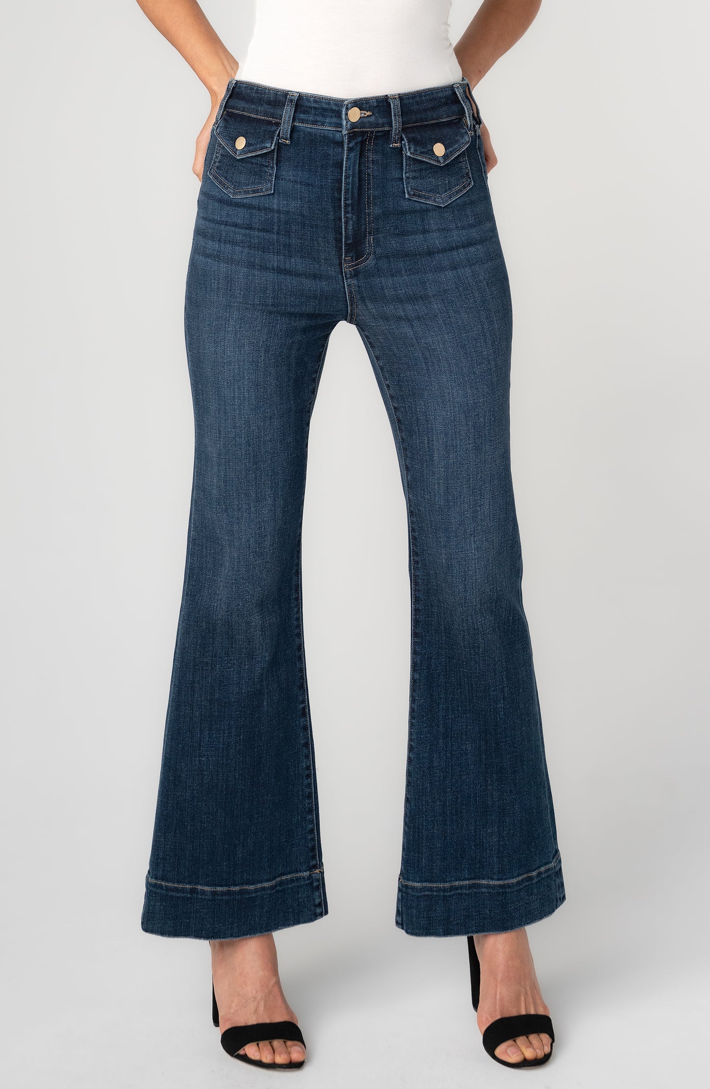 Hannah Flare Mini Patch Pocket Jeans