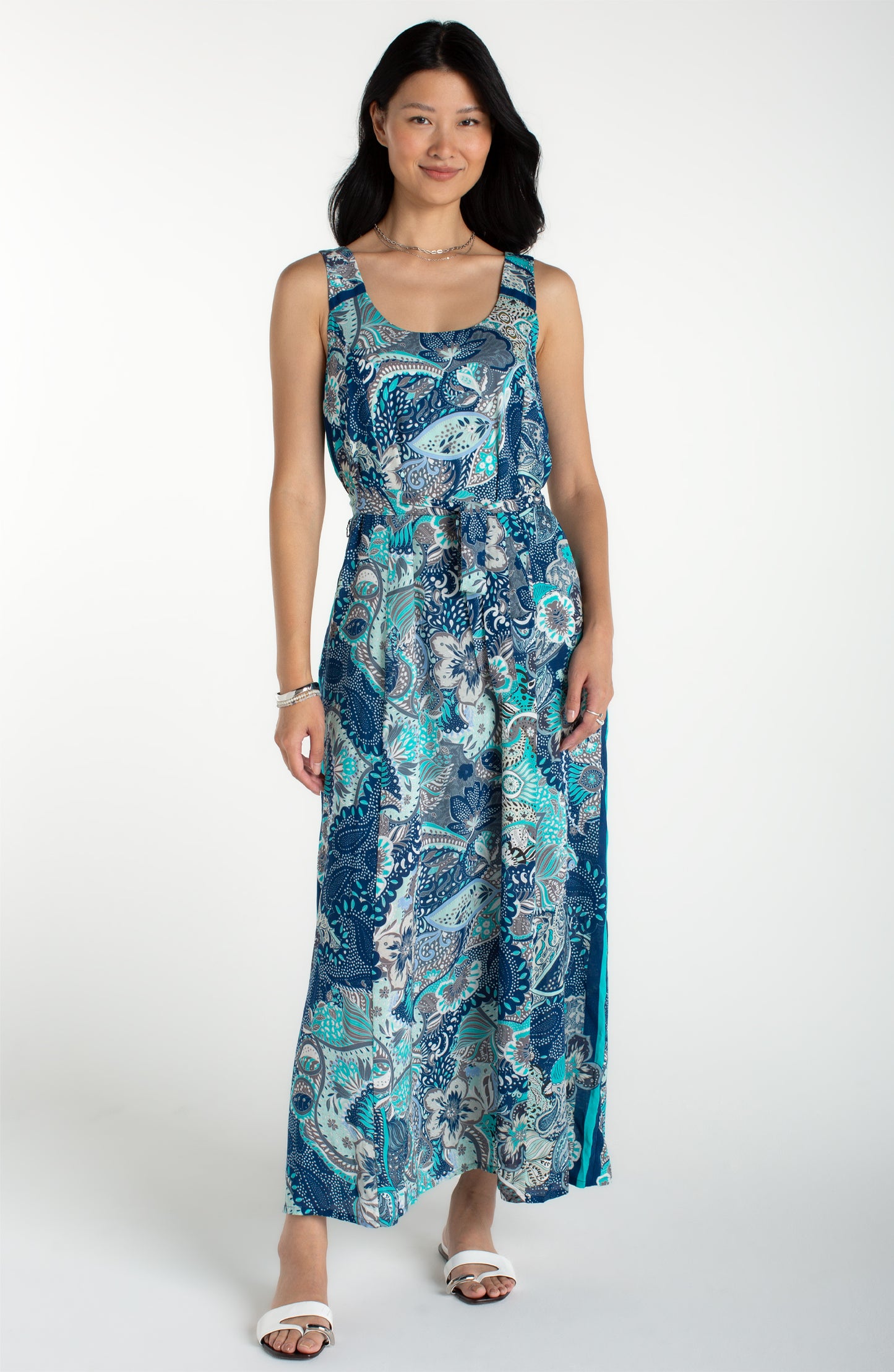 Blue and Aqua Maxi Dress