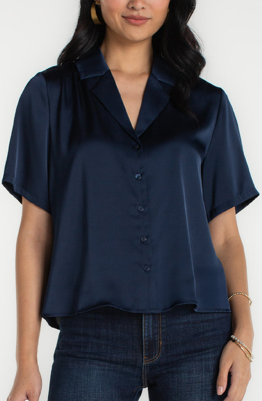Navy Camp Collar Shirt