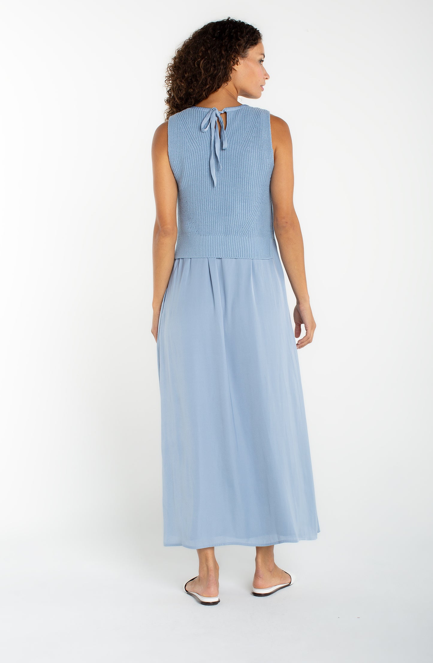 Sleeveless Knit Crew Neck Dress