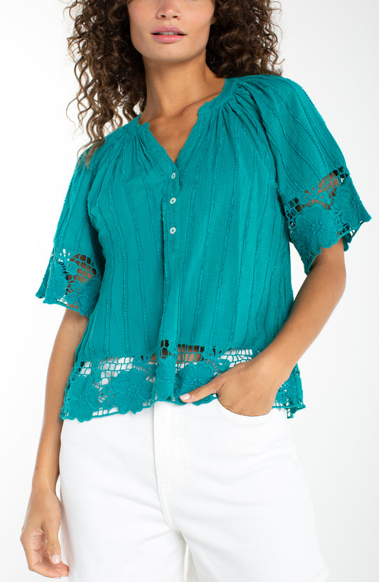 Lace Short Sleeve Shirt