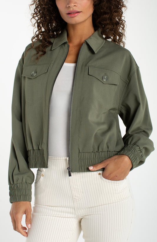 Olive Cropped Jacket