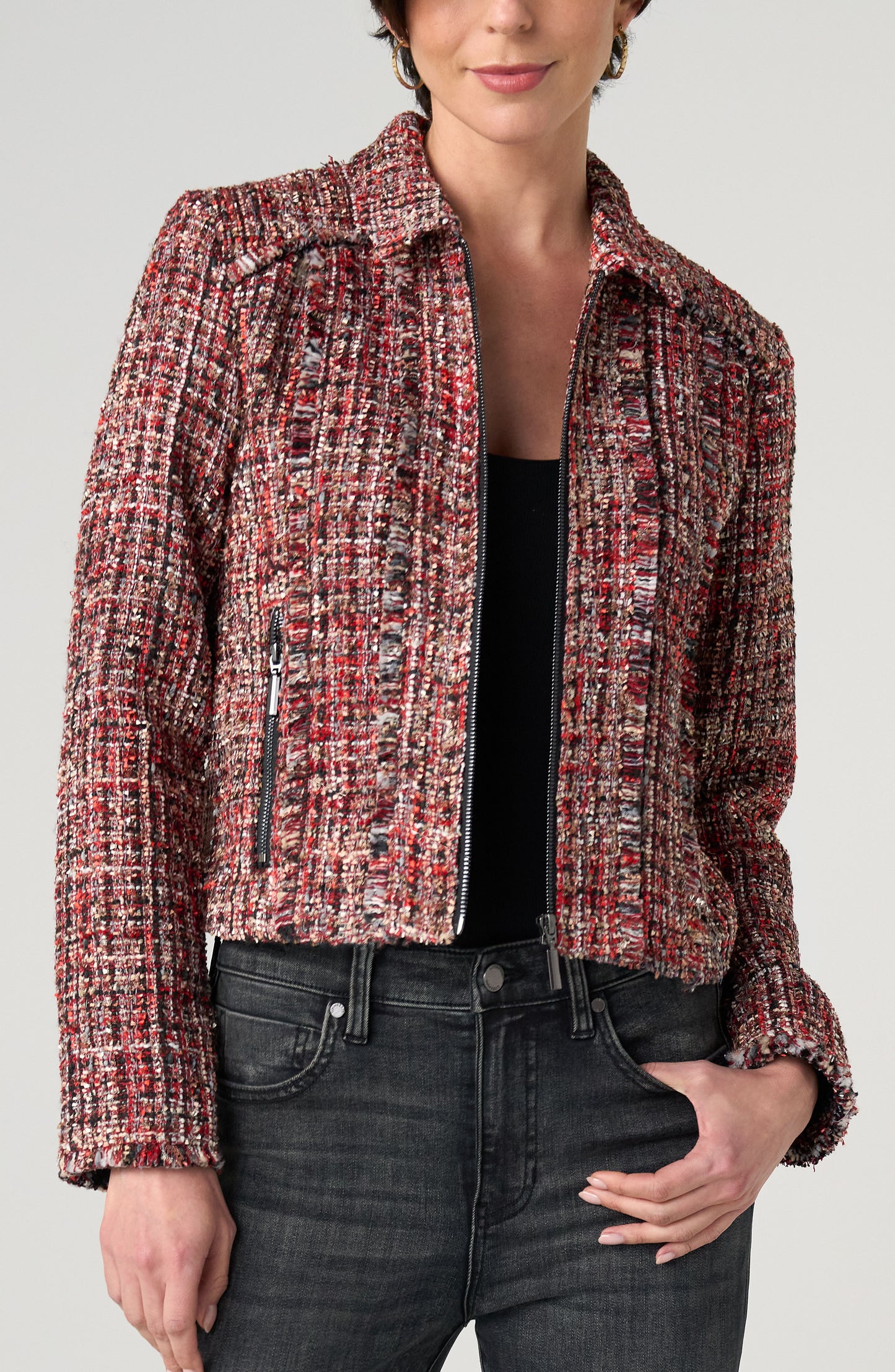 Zip Jacket with Fringe