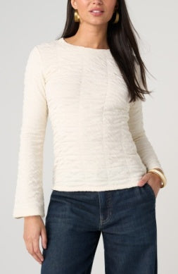 Flare Sleeve Crew Neck Knit Top