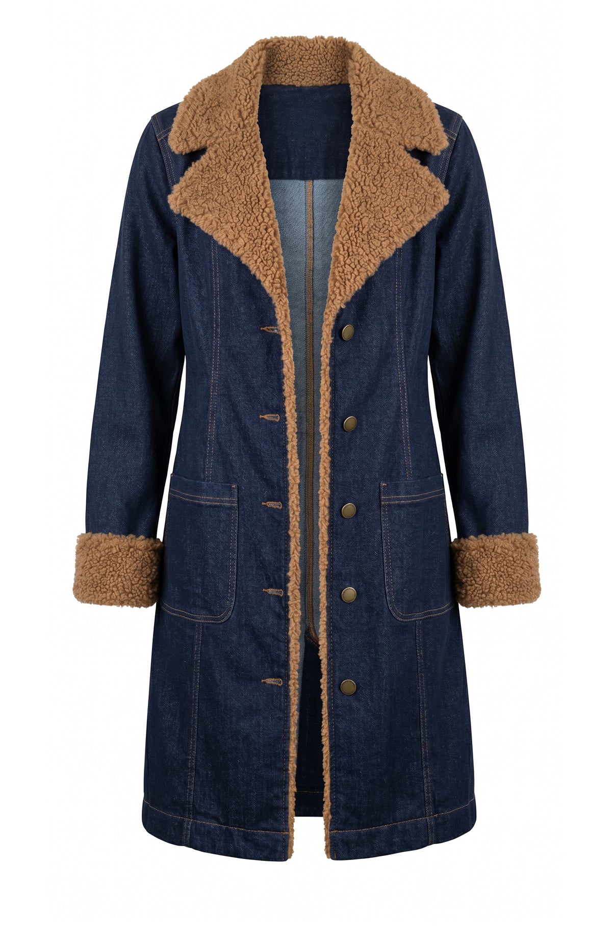 Sherpa Trimmed Notch Collar 38" Jacket