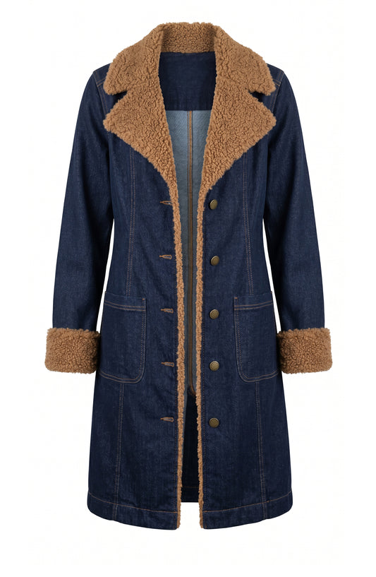 Sherpa Trimmed Notch Collar 38" Jacket