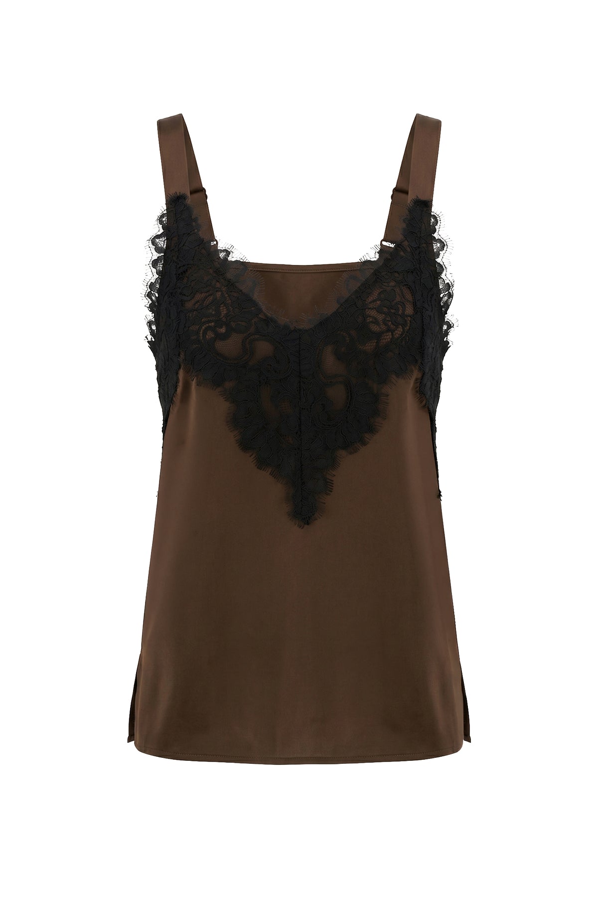 Sleeveless Woven Top with Lace