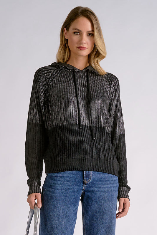 Black and Gray Hooded Sweater