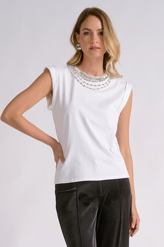 Rhinestone Neck Tank Top