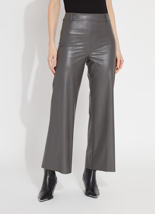 High Waist Vegan leather Wide Leg Pant