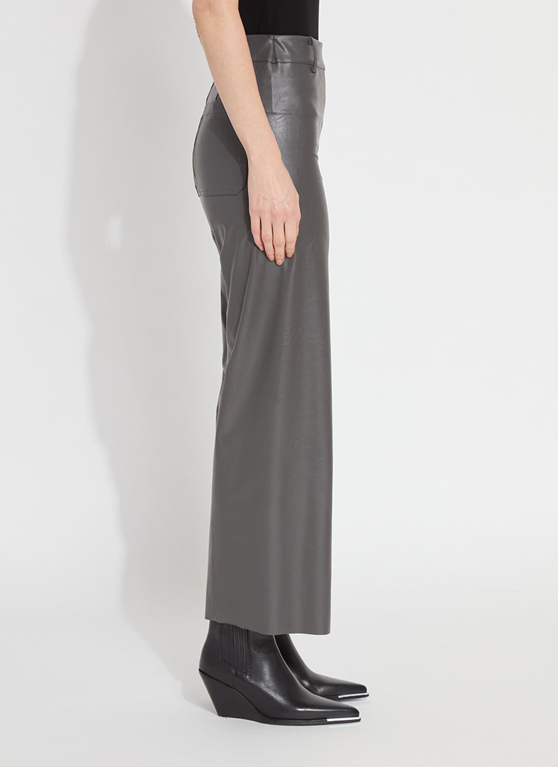 High Waist Vegan leather Wide Leg Pant