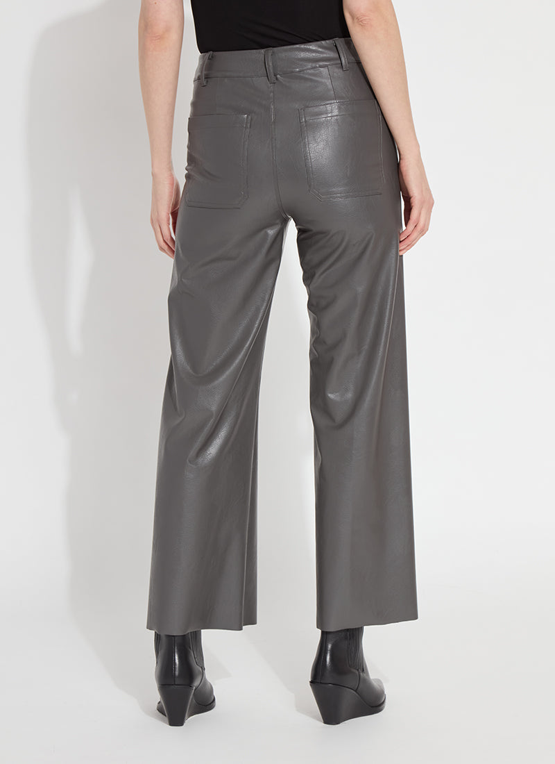 High Waist Vegan leather Wide Leg Pant