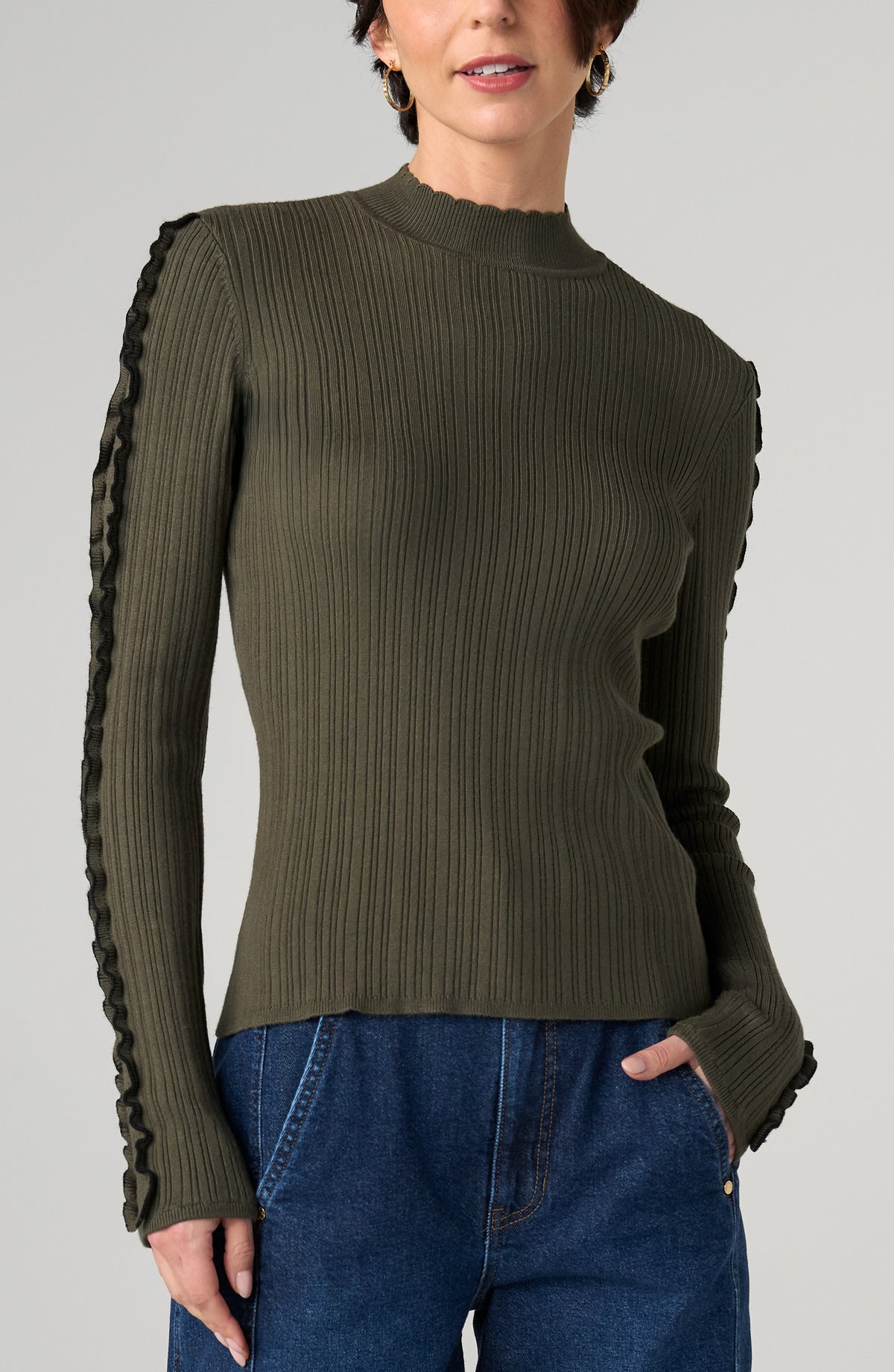 Long Sleeve Mock Neck Sweater