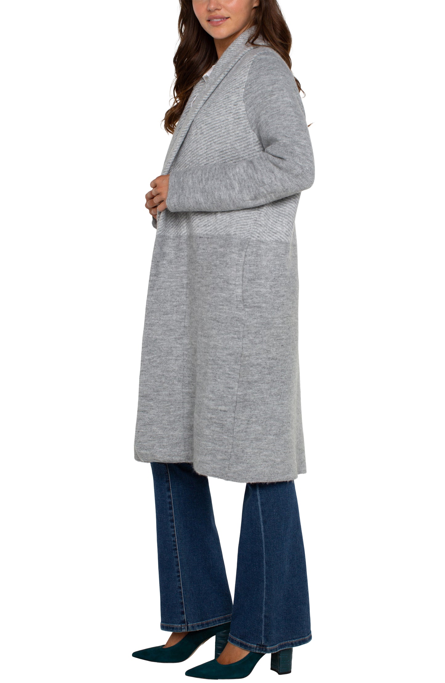 Long sleeve open front sweater coat