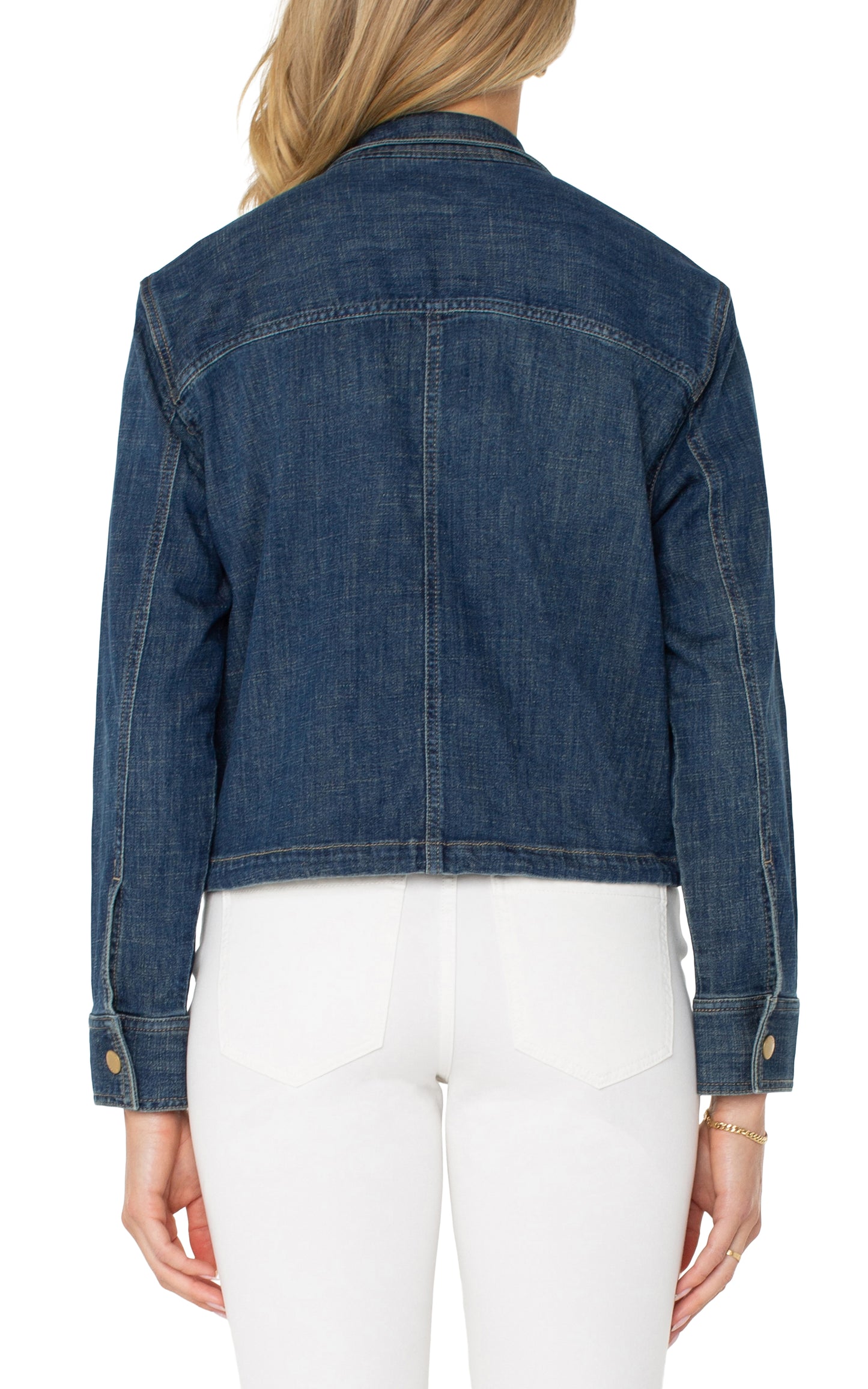 Cropped Cargo Denim Jacket