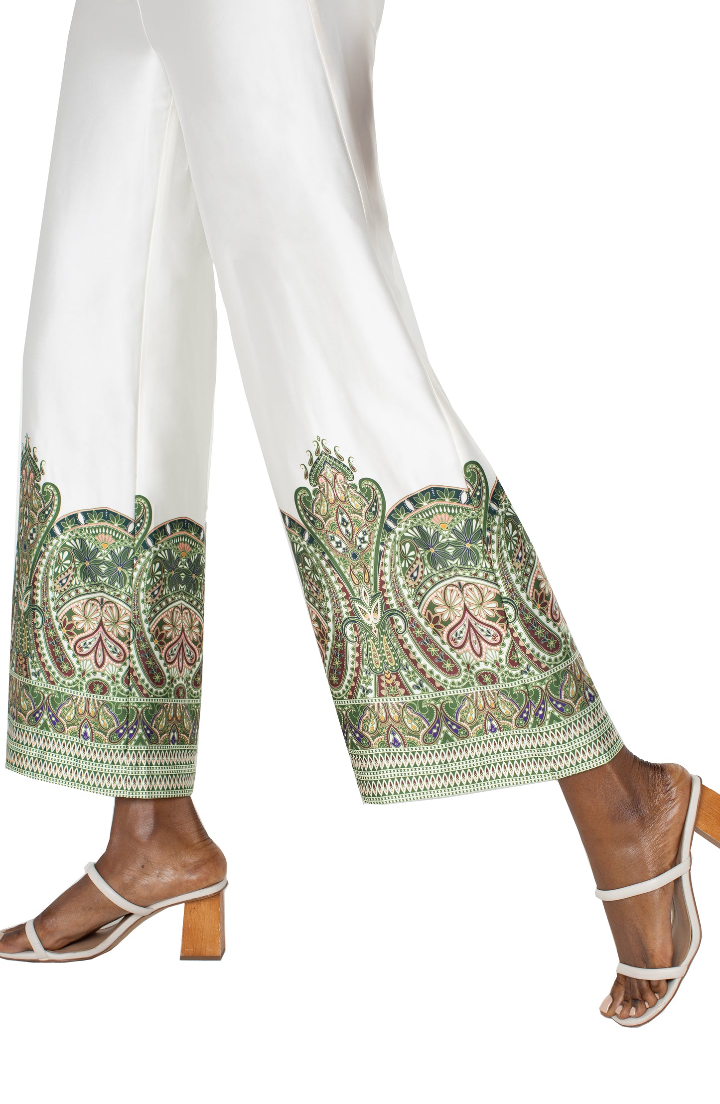 Cream Pull on Wide Leg Pants