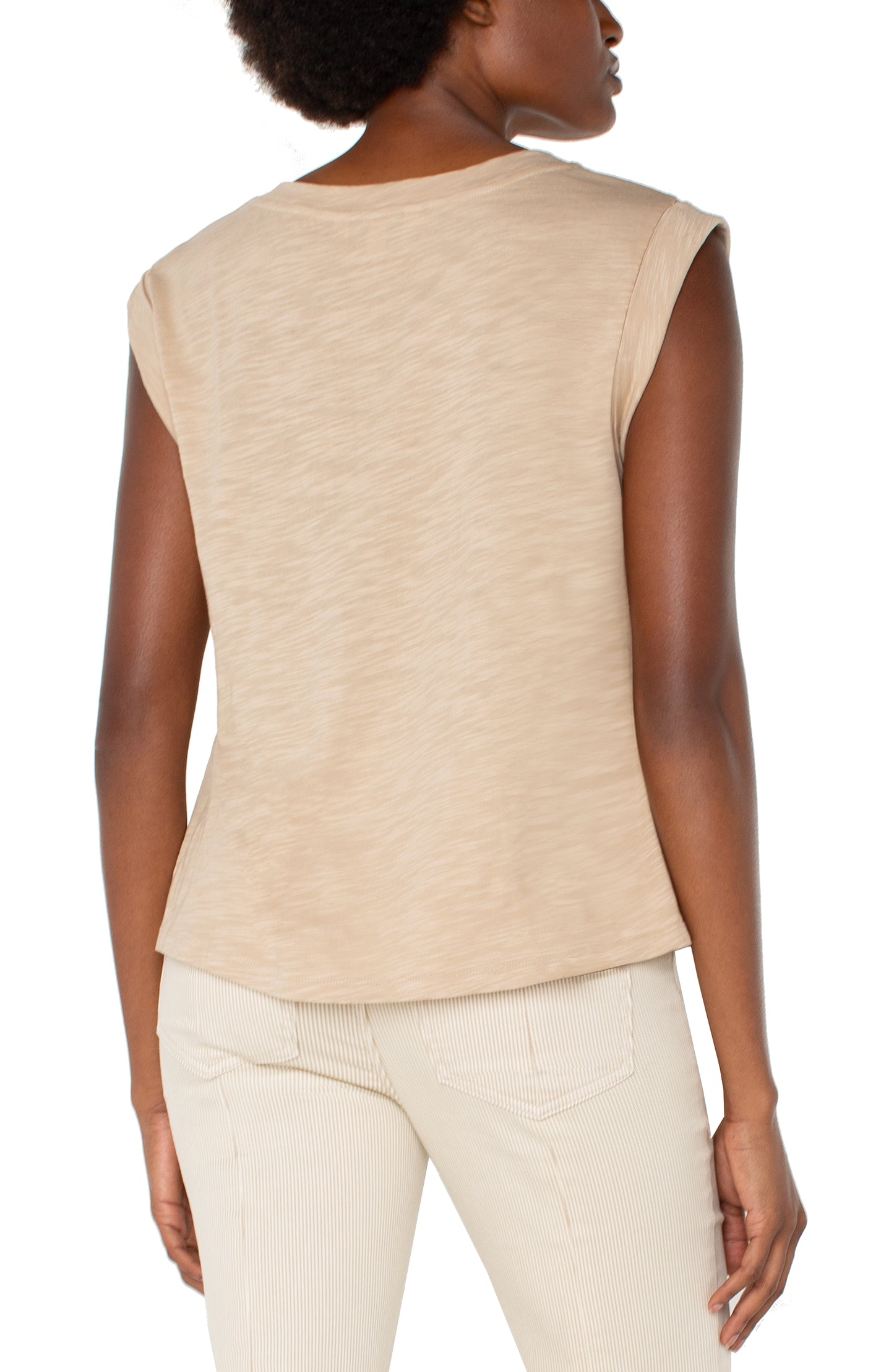 Champagne Sleeveless Knit Top