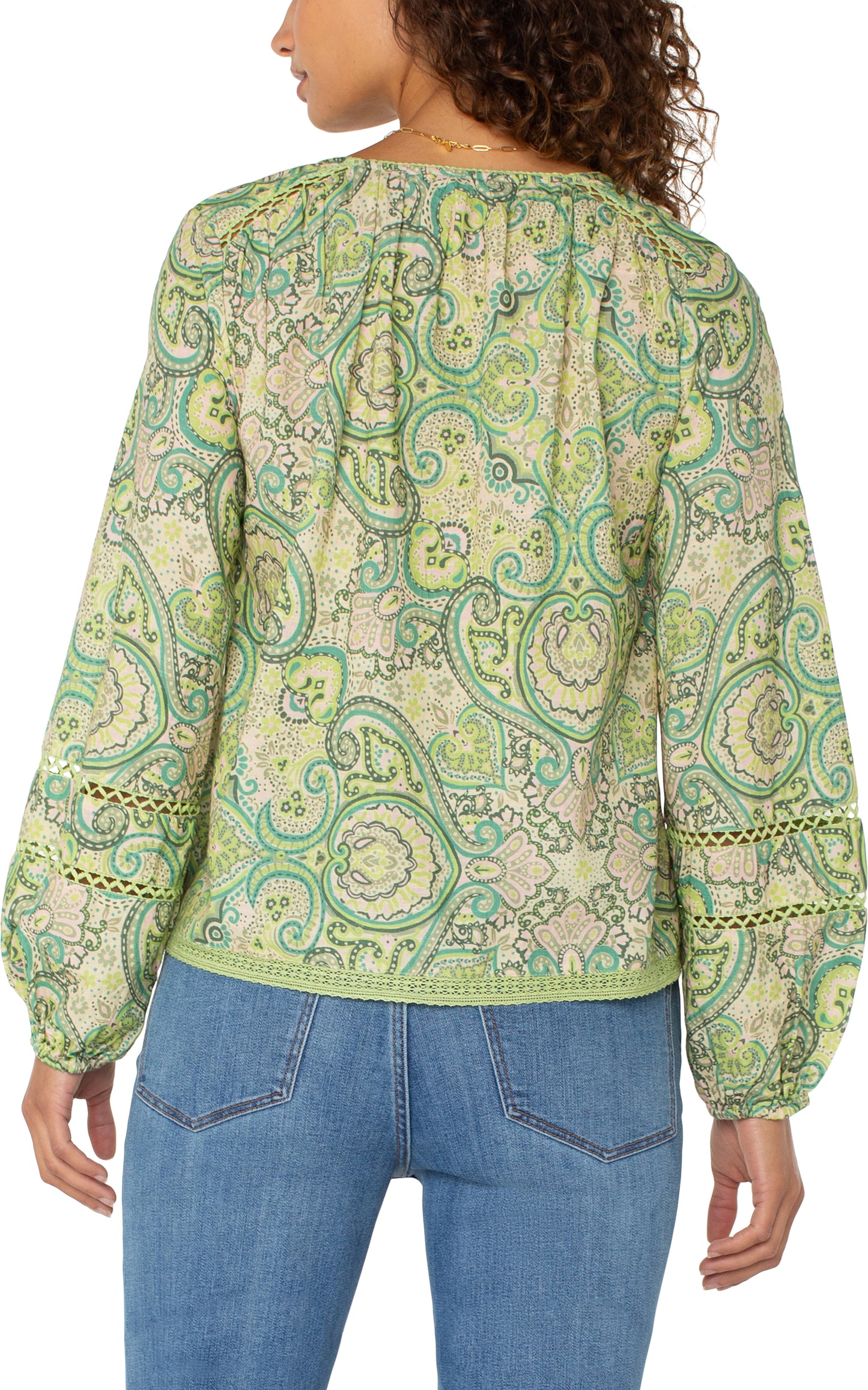 Green and Pink Paisley Top