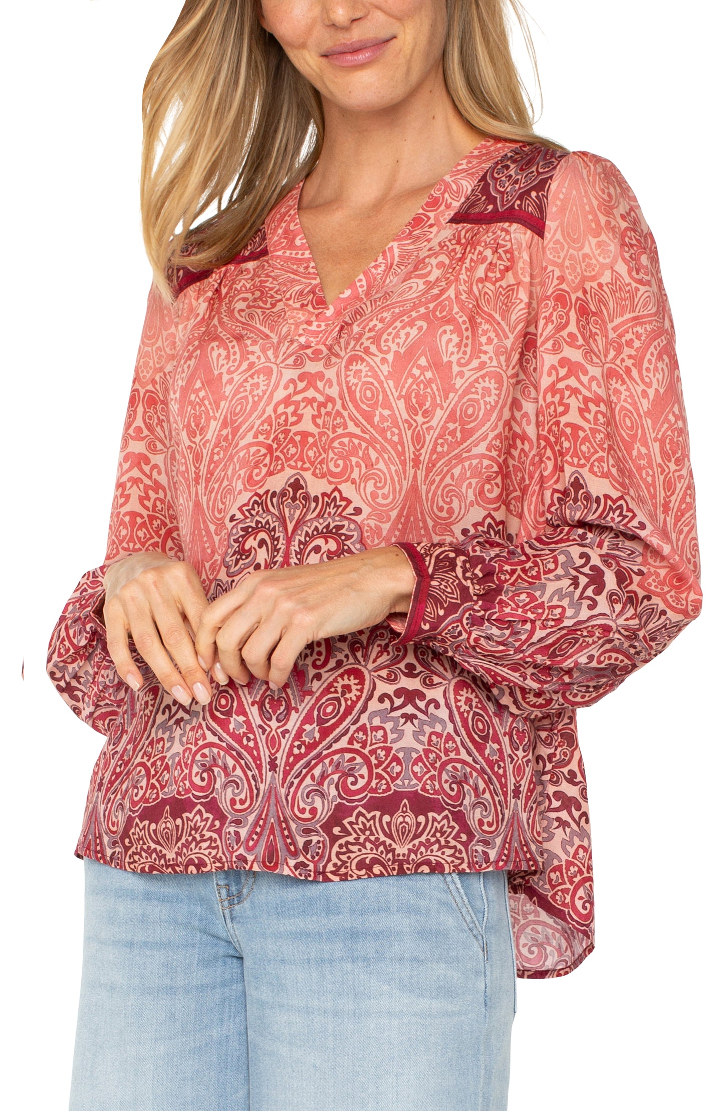 Ombre Popover Blouse