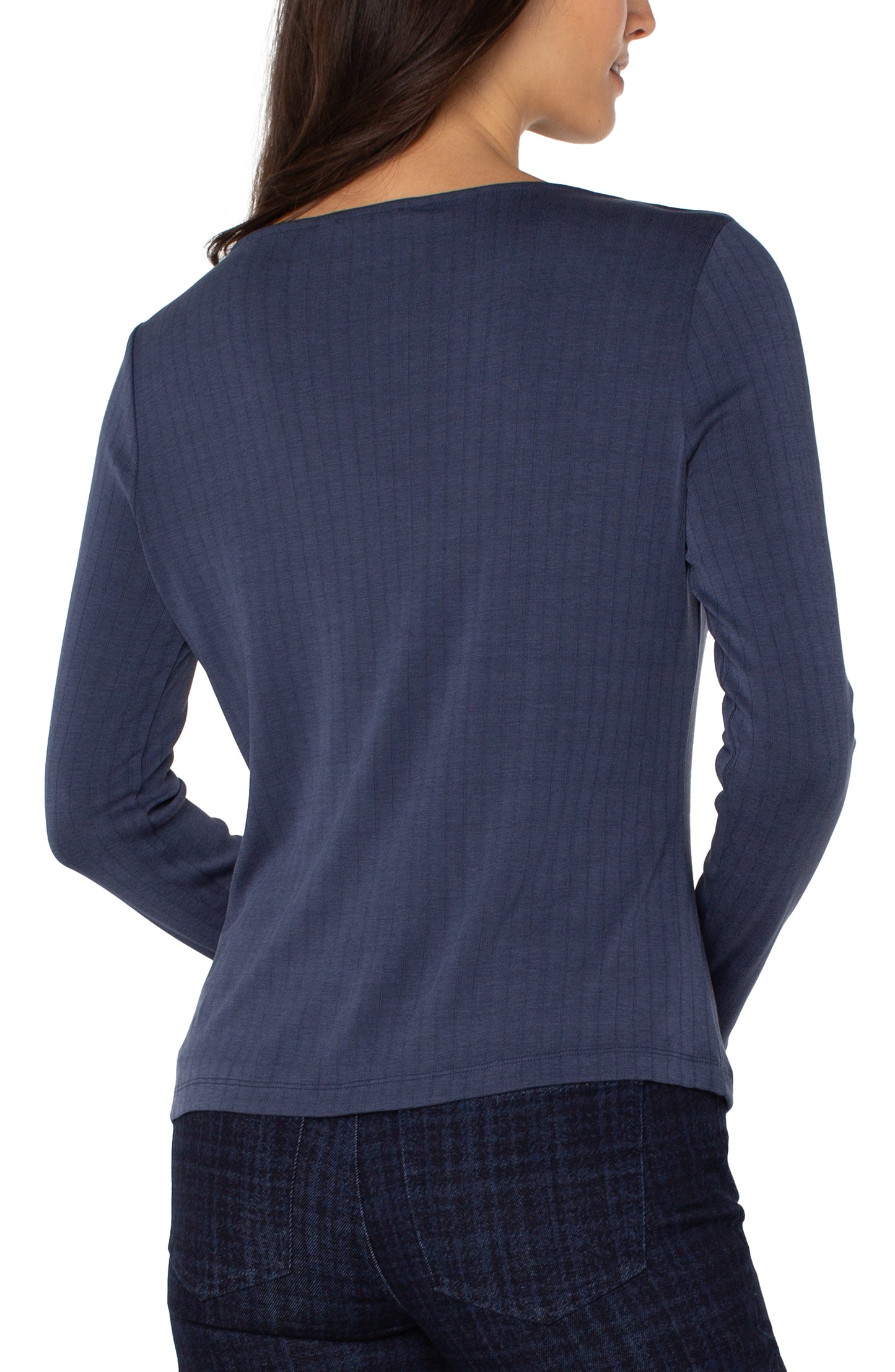 Boat Neck Long Sleeve Knit Shirt